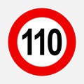 110 max speed road sign