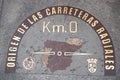 Kilometre zero sign in Madrid, Spain. Royalty Free Stock Photo