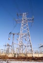 330 kilovolt electrical power transmission pylon Royalty Free Stock Photo