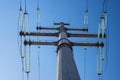 220 kilovolt power line pylon Royalty Free Stock Photo