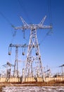 330 kilovolt powerline transmission pylon Royalty Free Stock Photo