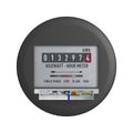 Kilowatt hour electric meter with dollars on white background. Isolated 3D illustration