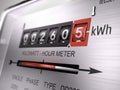 Kilowatt hour electric meter, power supply meter - closeup view Royalty Free Stock Photo