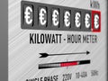 Kilowatt hour electric meter on white background. Isolated 3D illustration