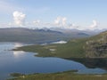 Kilpisjarvi lake from Saana mountain, Lapland Royalty Free Stock Photo