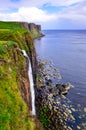 Kilt rock coastline cliff in Scottish highlands