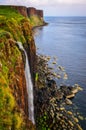 Kilt rock coastline cliff in Scottish highlands, Scotland