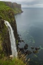 Kilt Rock falls on isle of Skye, Scotland Royalty Free Stock Photo