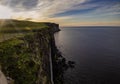 Kilt Rock & Mealt Falls at sunset on the Isle of Skye, Scottish Highlands Royalty Free Stock Photo