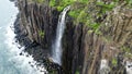 By drone Kilt Rock, Loch Mealt, Mealt Falls, Isle of Skye, Scotland