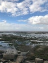 Blue Skies Over Kilve Beach , Somerset, England, UK Royalty Free Stock Photo