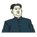 Kim Jong-un Caricature Headshot Portrait Vector. May 25, 2017