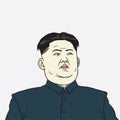 Kim Jong-un Caricature Portrait Vector Illustration. May 25, 2017