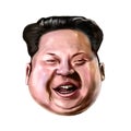 Ayvalik, Turkey - December 2017: Kim Jong-un cartoon portrait.