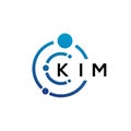 KIM letter technology logo design on white background. KIM creative initials letter IT logo concept. KIM letter design