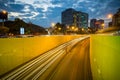 Kim Lien traffic tunnel at twilight in Hanoi, Vietnam Royalty Free Stock Photo