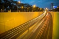 Kim Lien traffic tunnel at twilight in Hanoi, Vietnam Royalty Free Stock Photo