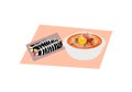 Kimbab rolls and delicious ramen, vector graphics