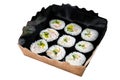 Kimbap or gimbap korean rice roll, Korean sushi. Isolated, white background. Royalty Free Stock Photo