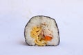 kimbap or gimbap is Korean roll Gimbap(kimbob) made from steamed white rice Royalty Free Stock Photo