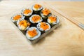Kimbap Korean Sushi Roll, Tobiko on top