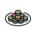 kimbap rolls korean cuisine color icon vector illustration Royalty Free Stock Photo