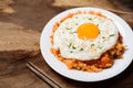 Kimchi fried rice with fried egg, Korean food Royalty Free Stock Photo