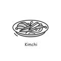 Kimchi icon.Korean cuisine and nutrition concept. Thin line vector illustration