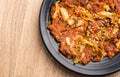 Korean food, Kimchi pancake Kimchijeon Royalty Free Stock Photo