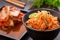 Kimchi salad with fried rice