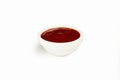 Kimchi sauce in a bowl on a white background. For the restaurant menu. Traditional Japanese sushi seasoning. Healthy