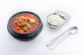 Kimchi stew, kimchi chigae, korean cuisine, kimchi soup with ste Royalty Free Stock Photo