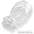 Kimchi, traditional korean food. Illustration on white isolated