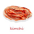 Kimchi, traditional korean food. Illustration on white isolated Royalty Free Stock Photo