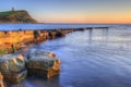 Kimmerdige Bay sunset landscape looking across to Clavell Tower Royalty Free Stock Photo