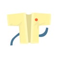 Kimono with a blue belt, martial arts clothing. Colorful cartoon vector Illustration Royalty Free Stock Photo