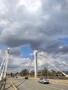 Kimry, Tver Region, Russia - May 6, 2020: The bridge over the Volga river Royalty Free Stock Photo