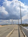 Kimry, Tver Region, Russia - May 6, 2020: The bridge over the Volga river Royalty Free Stock Photo