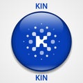 KIN Coin cryptocurrency blockchain icon. Virtual electronic, internet money or cryptocoin symbol, logo