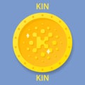 KIN Coin cryptocurrency blockchain icon. Virtual electronic, internet money or cryptocoin symbol, logo