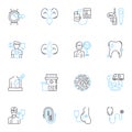 Kin wellness linear icons set. Movement, Balance, Strength, Flexibility, Connection, Mindfulness, Relaxation line vector