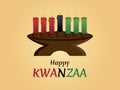 Happy Kwanzaa Sign with kinara candlestick vector Royalty Free Stock Photo