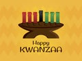 Happy Kwanzaa Sign with kinara candlestick vector Royalty Free Stock Photo