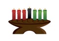 Kinara Kwanzaa candlestick icon vector Royalty Free Stock Photo