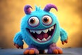 kind blue monster, AI generated Royalty Free Stock Photo