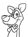 Kind cheerful dog coloring page cartoon illustration