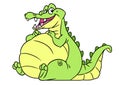 Kind cheerful fat crocodile illustration character cartoon