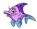Kind cheerful fish cartoon illustration