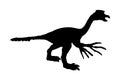 Kind of dinosaur vector silhouette illustration isolated on white background.