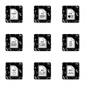 Kind of files icons set, grunge style